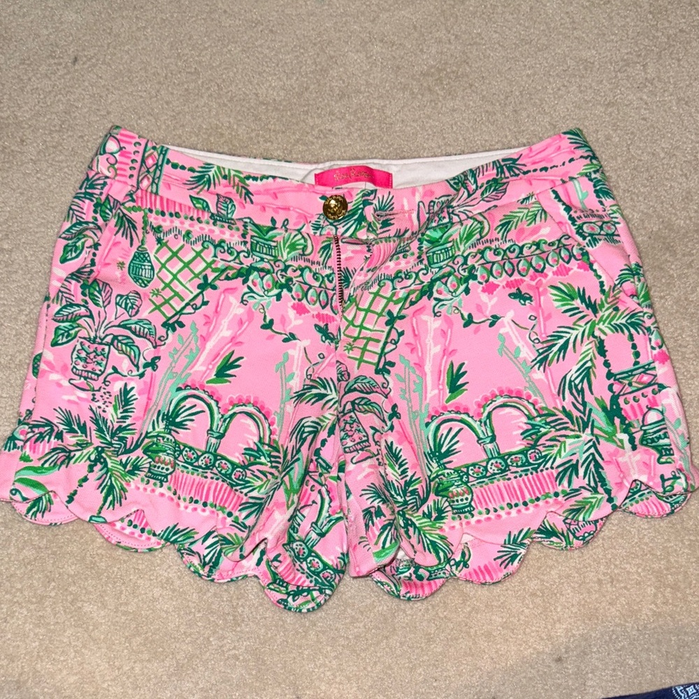 Lilly Pulitzer High Waist Pink and Green Shorts